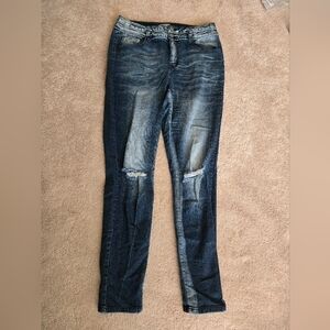 Cello Vintage Blue Jeans with Button Accents